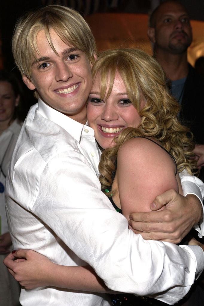 Hilary Duff and Aaron Carter 2003 red carpet