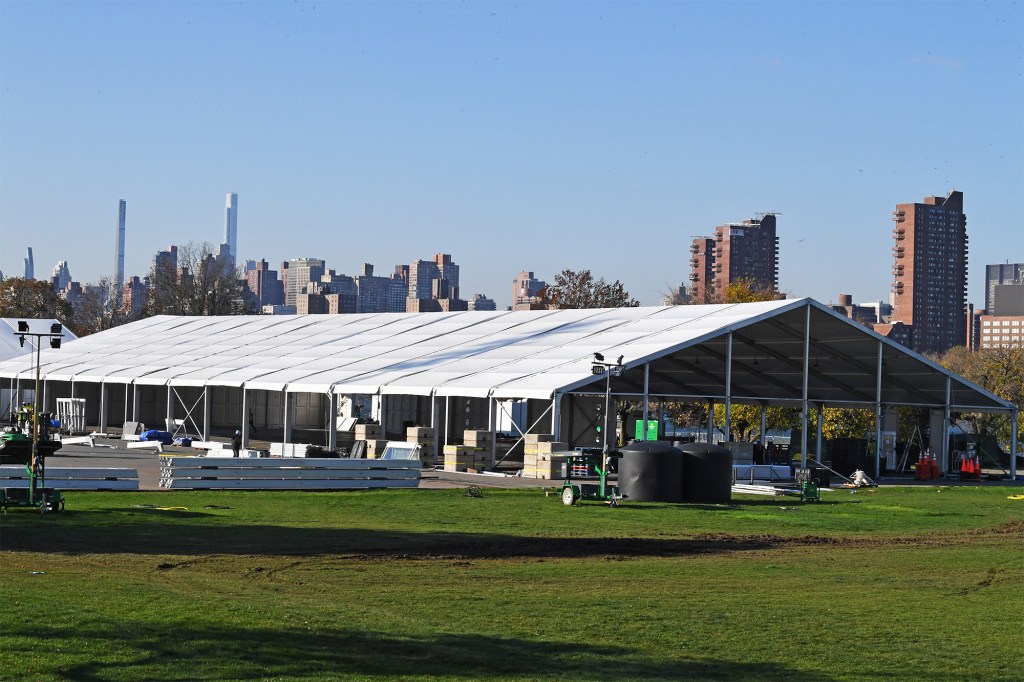 Part of the city's extra budget funding is going to "emergency contracts" for things like the migrant tent city on Randall's Island.