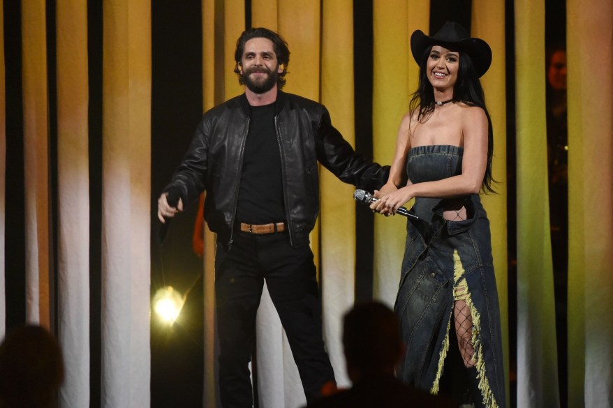 Thomas Rhett and Katy Perry performed their new song "Where We Started" at the 56th CMA Awards on Wed. Nov. 9, 2022.