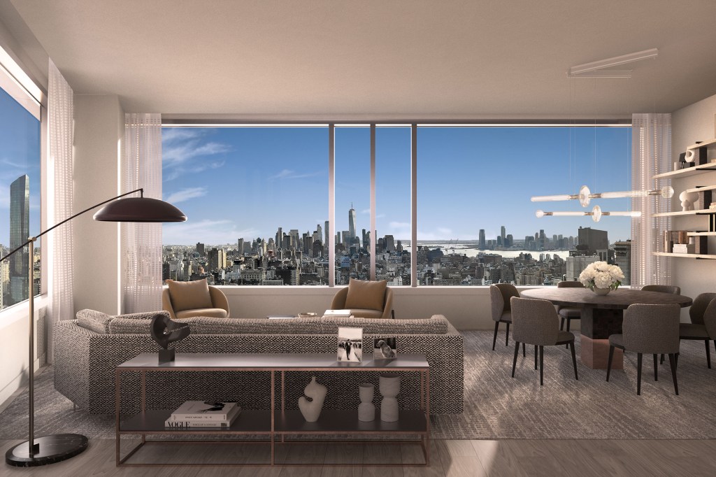 A view of an open floor plan with wide city views.