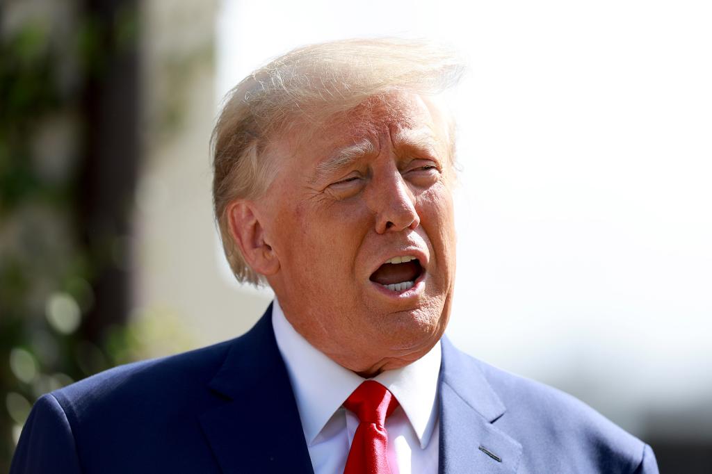 Former President Trump speaks to reporters last week after his party's disappointing election results.