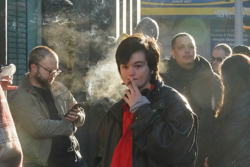 woman smoking a joint