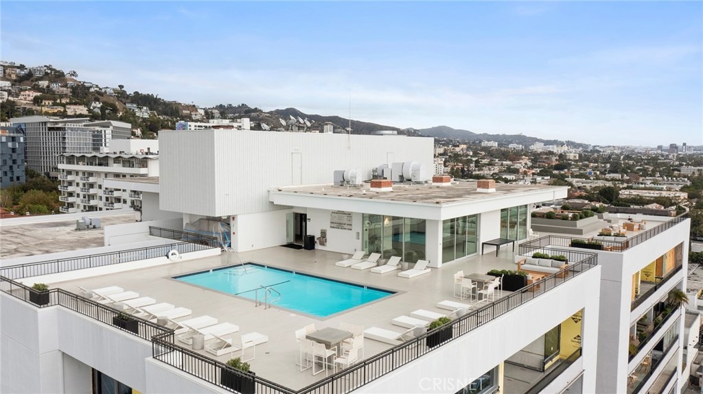 The building comes with a rooftop pool.