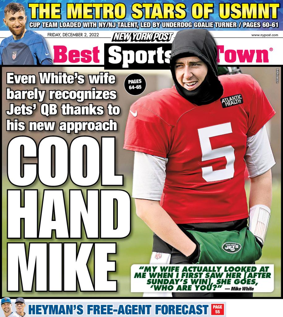 The back cover of the New York Post on December 2, 2022.