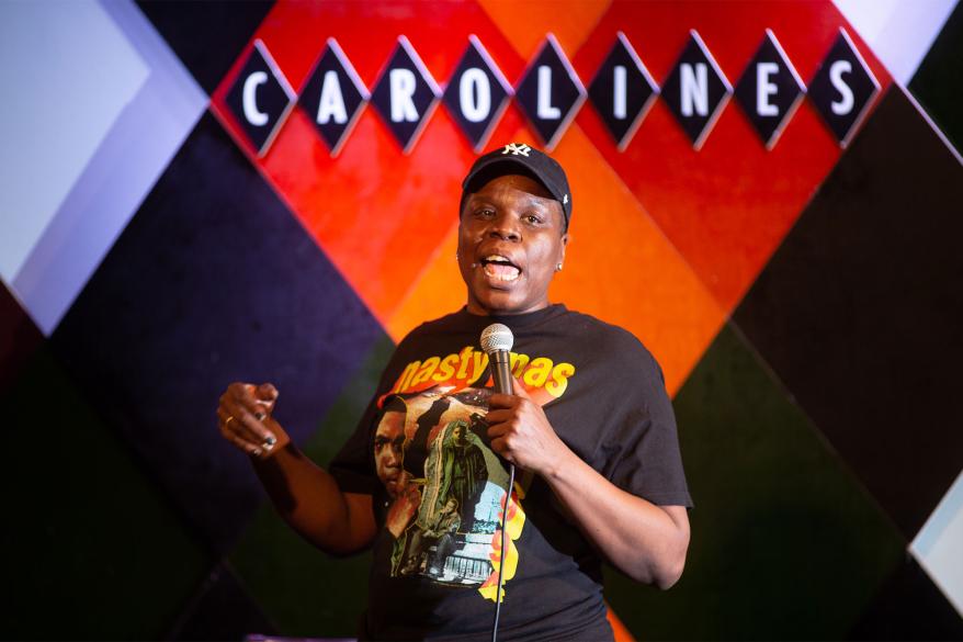 SNL alum Leslie Jones on stage in 2019.