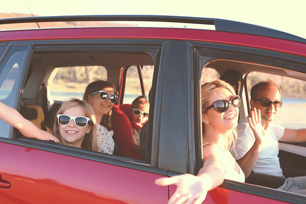 A family in a car