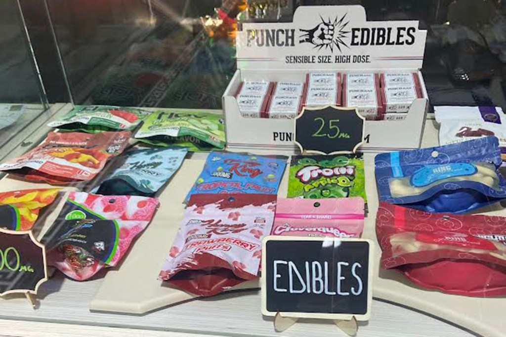 Marijuana edibles for sale at the newly opened Queens store.