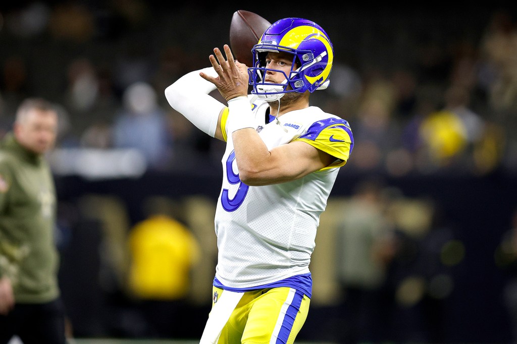 Rams quarterback Matthew Stafford ahead of a game against the Saints in November 2022.