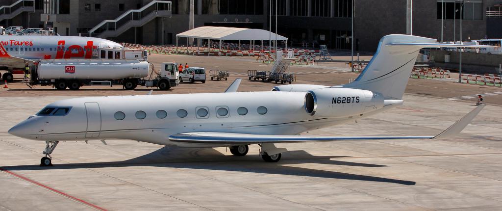 A picture of a private jet.