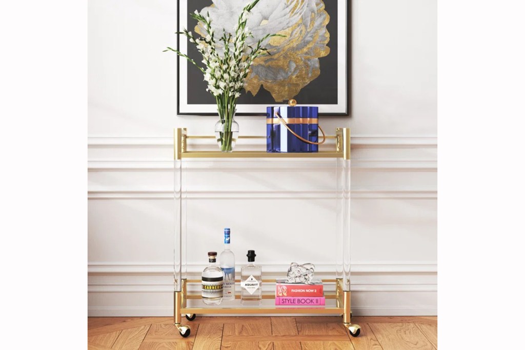 Willa Arlo Interiors Ariad Acrylic/Glass Bar Cart