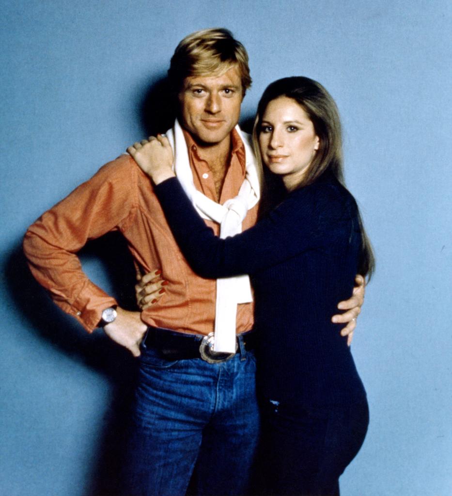 Robert Redford and actress and singer Barbra Streisand on the set of The Way We Were directed by Sydney Pollack.