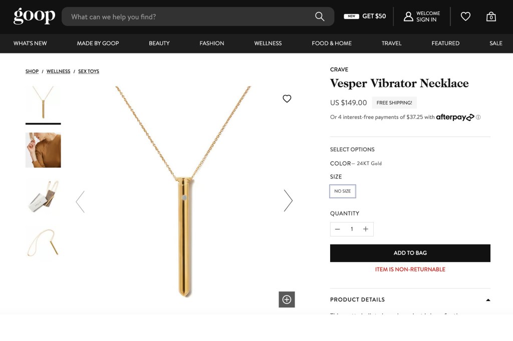 Vesper Vibrator Necklace