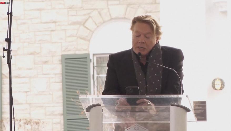 Axl Rose spoke during the memorial service for Lisa Marie Presley.