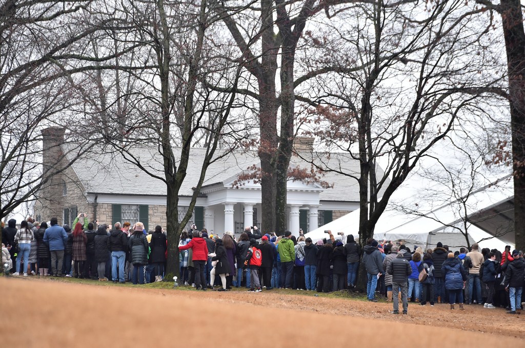 Fans gather to pay their respects at the memorial for Lisa Marie Presley on Jan. 22 in Memphis, Tennessee.