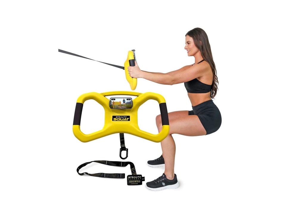 Stealth yellow and black squat machine