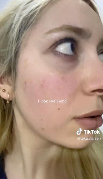 On TikTok, Larsen joked that the green henna pen made her look like cartoon character "Princess Fiona" from the "Shrek" films.