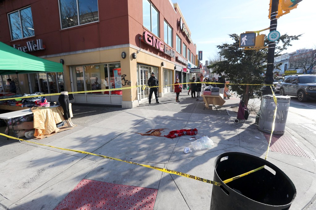 The scene of a fatal shooting near Dyckman Street and Vermilyea Avenue in Inwood 