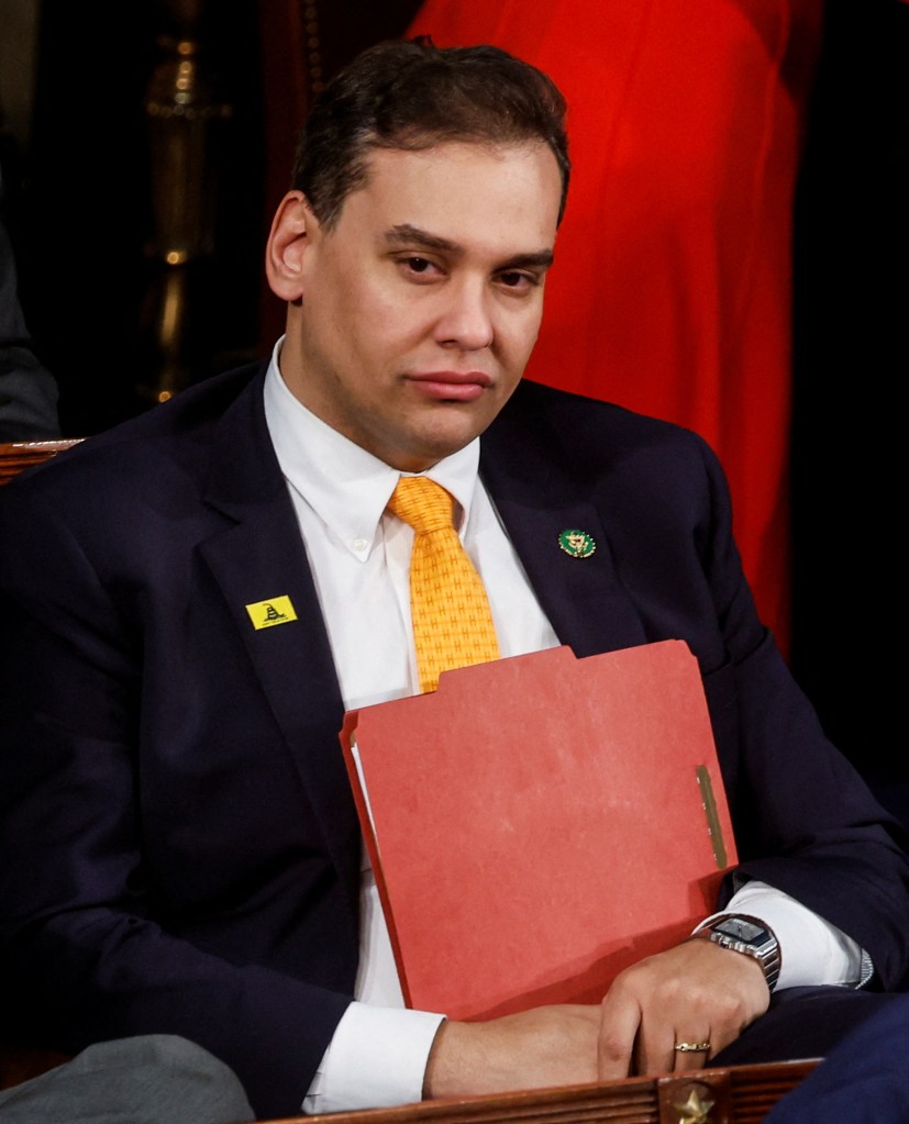 Rep. George Santos, attends President Biden's State of the Union address on Feb. 7 in the House of Representatives.