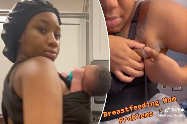 Breastfeeding mom Heaven, 24, from Atlanta, Georiga, went viral on TikTok after revealing that she's producing milk from a duct in her armpit.