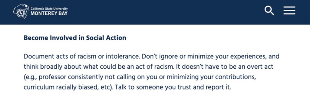 California State University Monterey Bay page on coping with racism and race-related stress at school