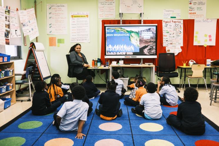 Students in a classroom at Success Academy Harlem 2 in Manhattan.