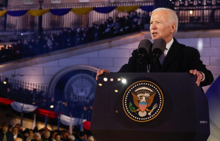 President Biden promised “Ukraine will never be a victory for Russia" during a speech in Warsaw, Poland on February 21, 2023.