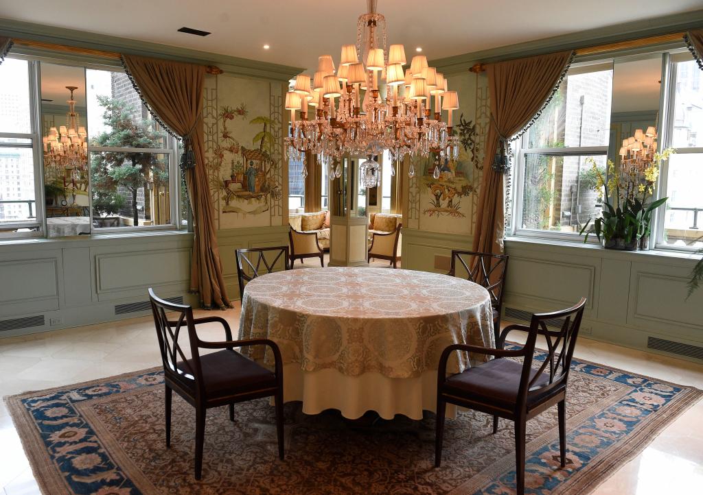 The dining room inside the fancy Fifth Avenue abode.