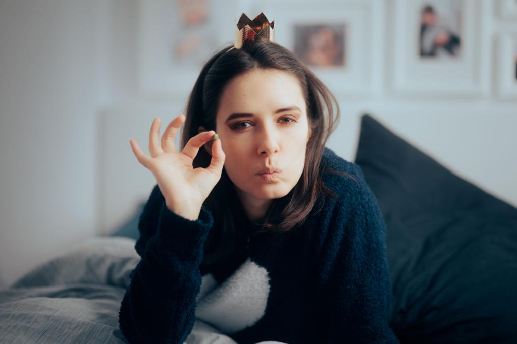 a princess holding a pea