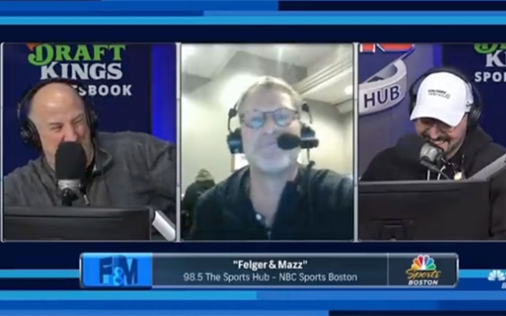 Boston sports radio host Tony Massarotti on the "Felger & Mazz" show on 98.5 The Sports Hub on Friday, Feb. 17, 2023. 