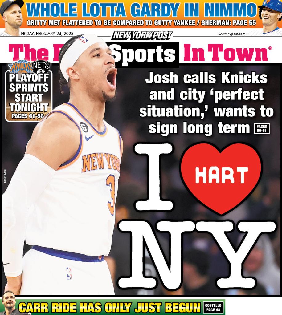 The back cover of the New York Post on February 24, 2023.