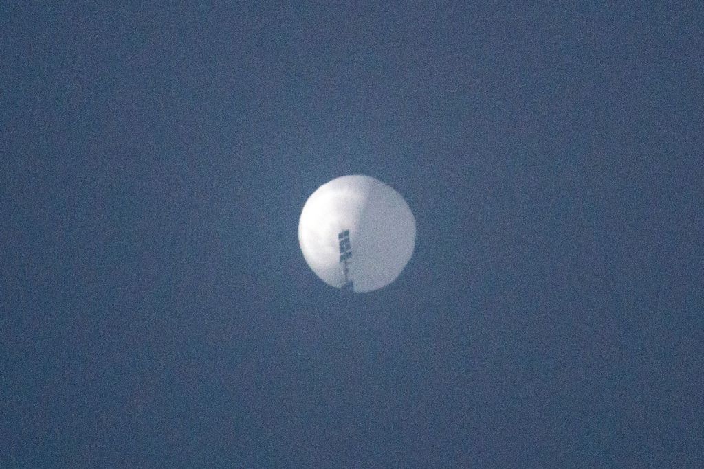 A Chinese spy balloon floats over Montana earlier this month. 