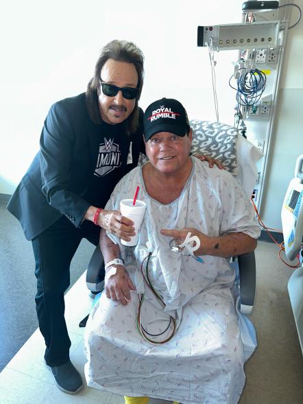 Longtime wrestling manager Jimmy Hart visited Jerry Lawler in the hospital after Lawler suffered a stroke.