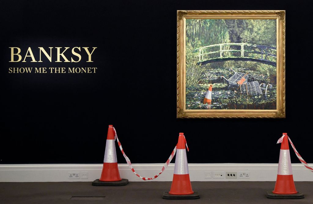 The 2005 painting by the British artist is a "remix" of a masterpiece by Impressionist painter Claude Monet.