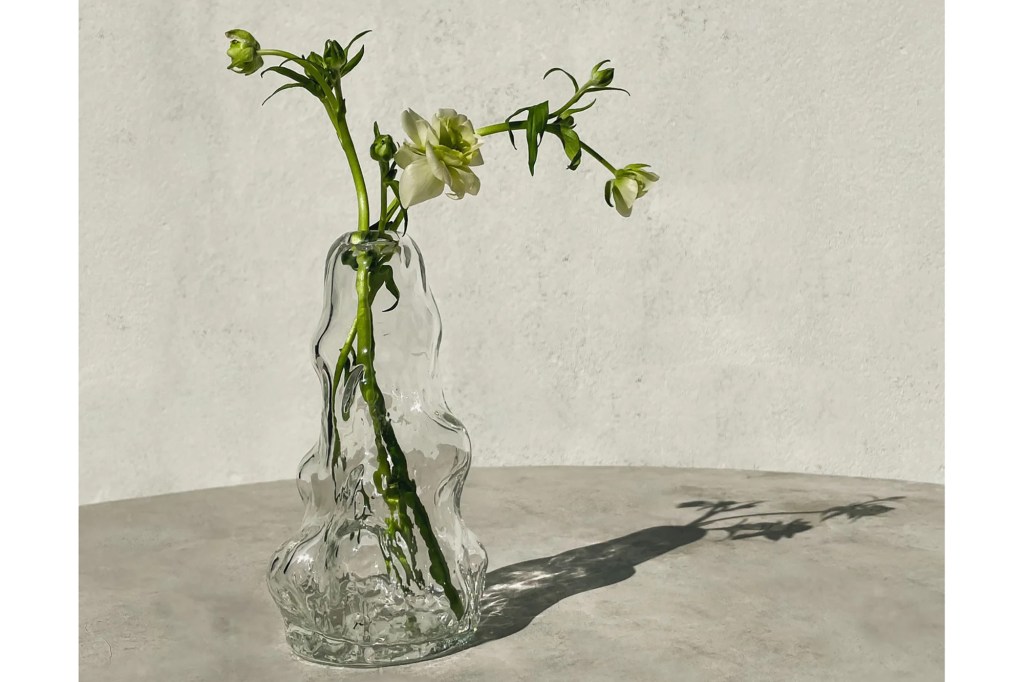 A glass vase