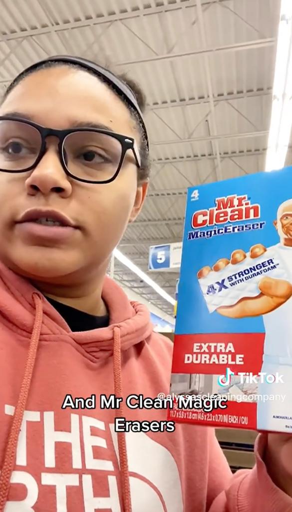 Mr. Clean Magic Erasers are also a no-go, according to Alyssa.