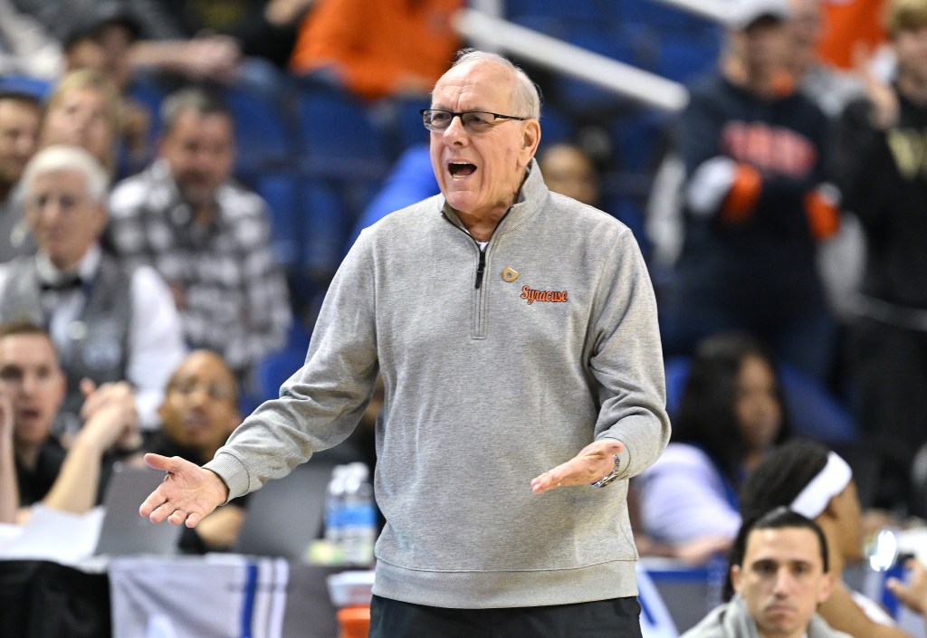 Jim Boeheim during Syracuse's loss to Wake Forest on March 8, 2023.