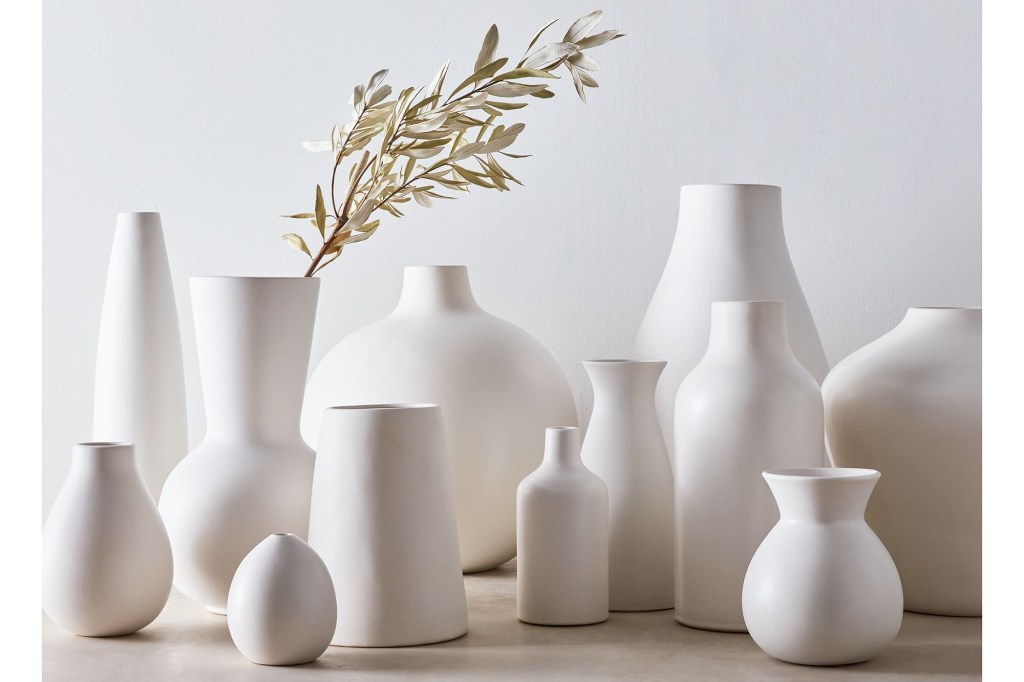 A set of white vases