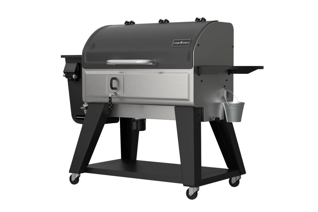 black and gray pellet grill