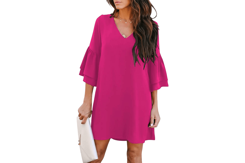 BELONGSCI Bell Sleeve Shift Dress