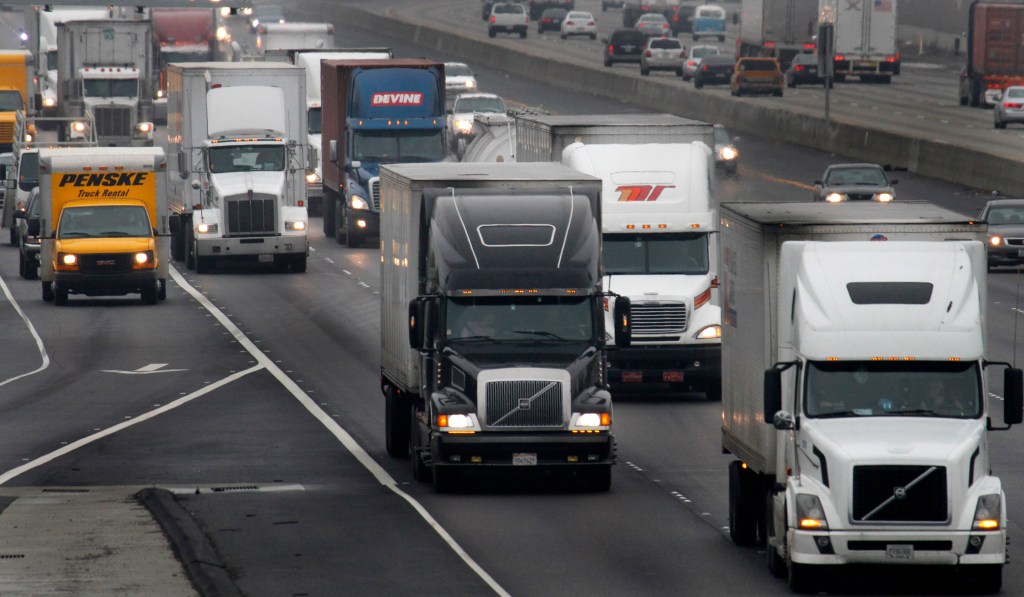 Trucks on the highway