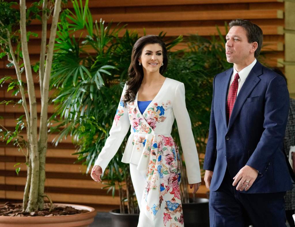 Florida Governor Ron DeSantis (R) and his wife Casey leave Japan's premier's official residence after meeting with Japanese Prime Minister Fumio Kishida in Tokyo April 24, 2023.