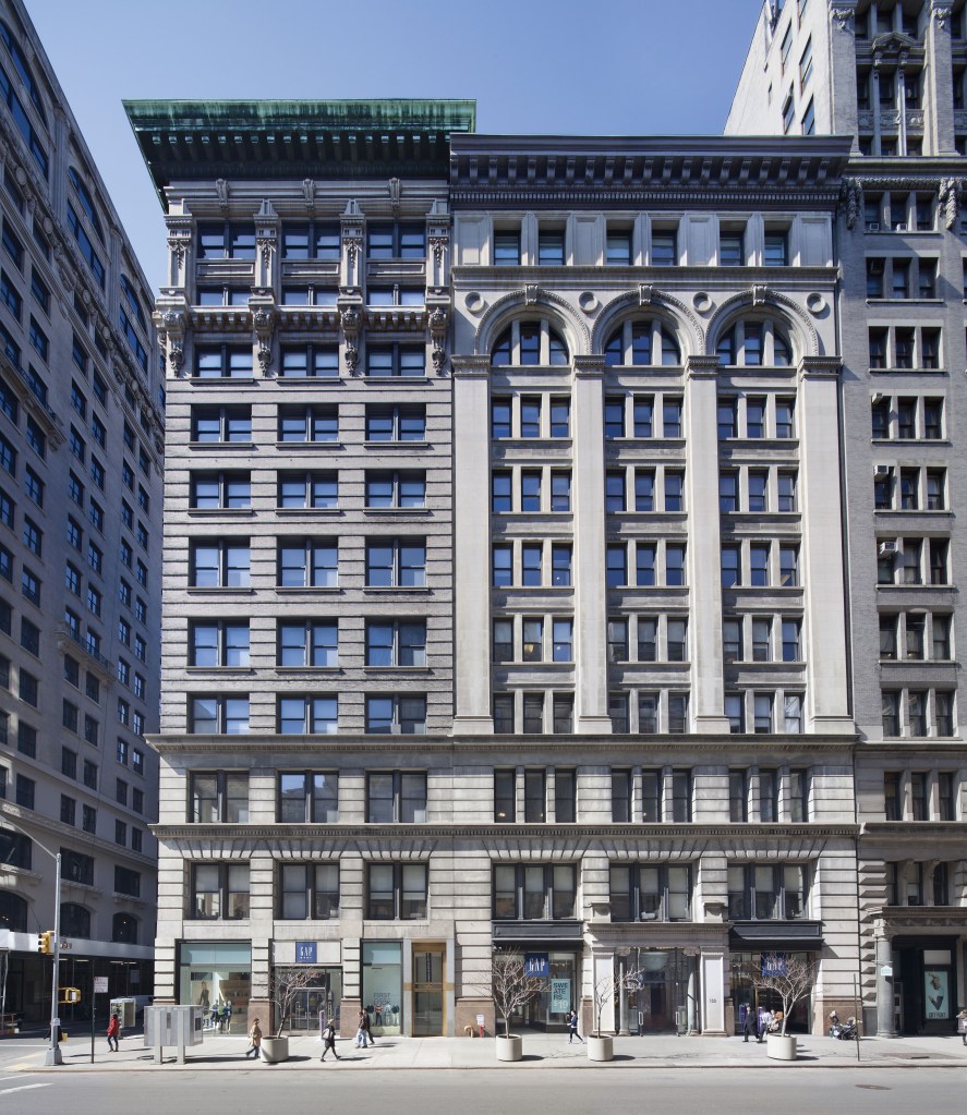 The facade of stately 122 Fifth Ave. makes an impression on tenants.