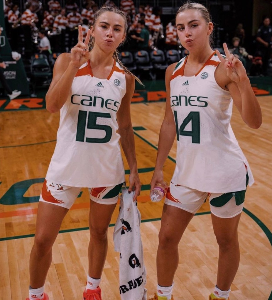 The Cavinder twins are guards for the Miami Hurricanes.