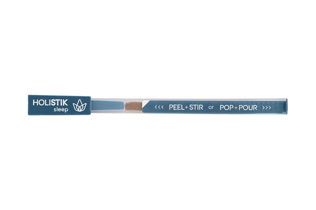 A blue pencil with a brown tip