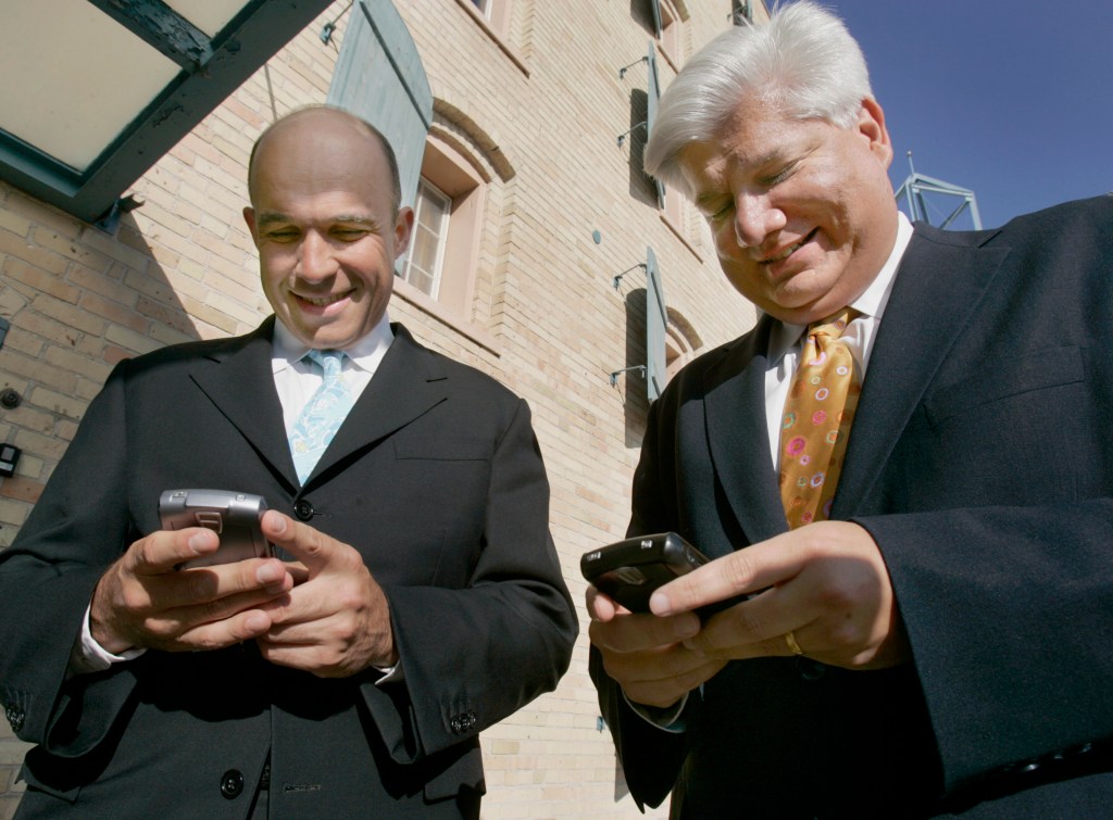 Jim Balsillie (L) and Mike Lazaridis revolutionized the tech world with the Blackberry.