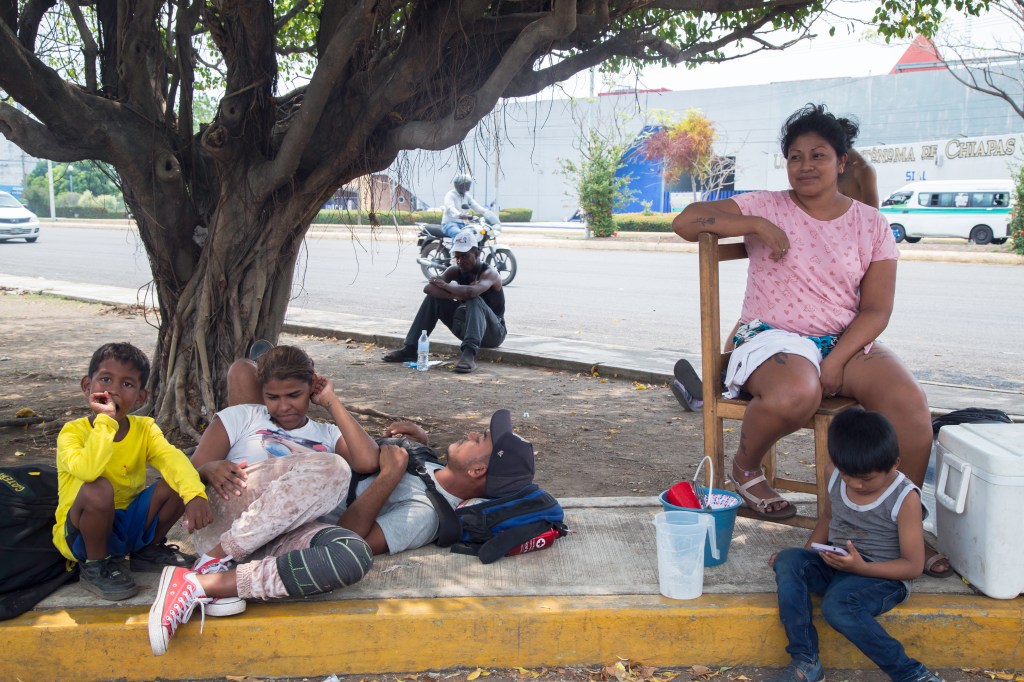 They had been sleeping in the streets since they arrived in Mexico a week ago, and haven't had a decent meal since.