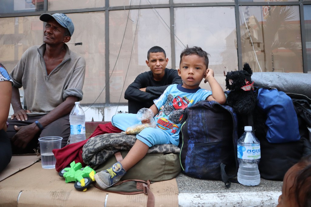 They had been sleeping in the streets since they arrived in Mexico a week ago, and haven't had a decent meal since.