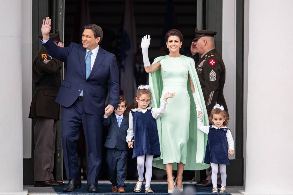 Casey DeSantis with Ron and their three kids.