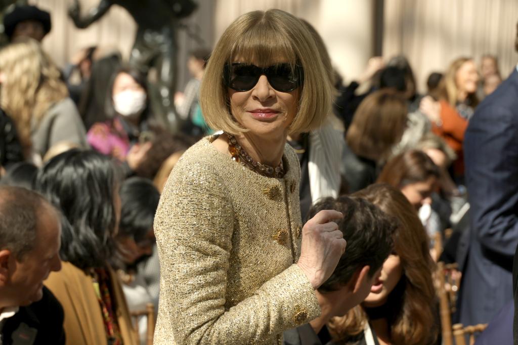 Anna Wintour attends the press conference for the 2023 Met Gala celebrating "Karl Lagerfeld: A Line Of Beauty" at the Metropolitan Museum of Art on May 1, 2023.