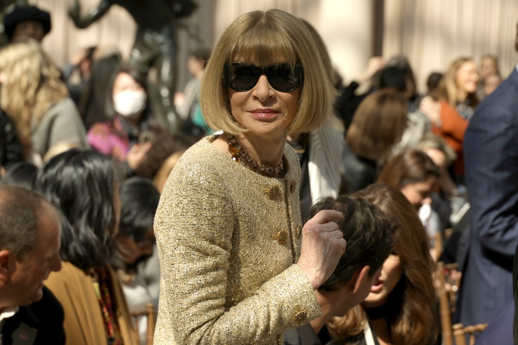 Anna Wintour attends the press conference for the 2023 Met Gala celebrating "Karl Lagerfeld: A Line Of Beauty" at the Metropolitan Museum of Art on May 1, 2023.
